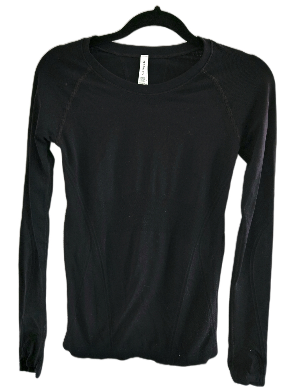 Athleta Momentum Seamless Long Sleeve Top – Black Long Sleeve - X-Small (XS)